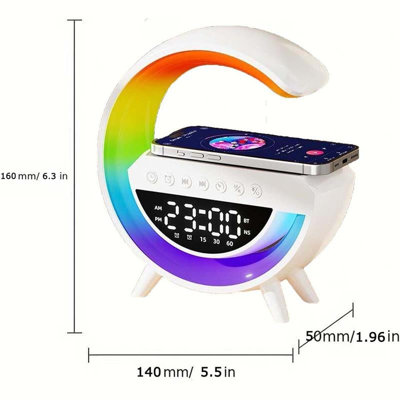 Transform Your Space with the 4-in-1 Wireless Speaker, Charger, and LED Bedside Lamp - Perfect for Mood Lighting and Gift Giving!