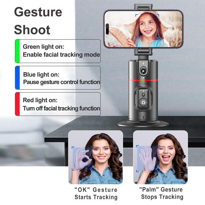 Elevate Your Streaming Game with the Professional Auto Face Tracking Phone Holder and Gimbal Stabilizer - Perfect for Vlogging & Live Streaming, No App Needed!