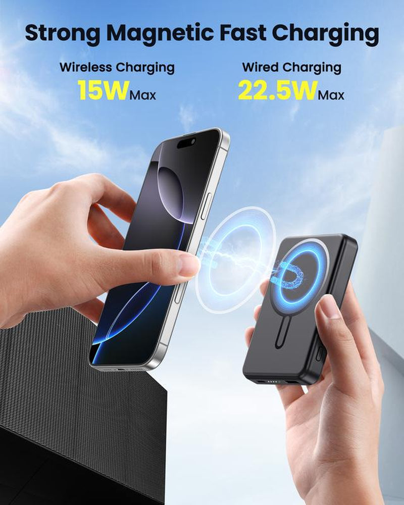 Unleash Power On-the-Go: Crazywhale Ultra Slim 12000mAh MagSafe Power Bank - 3-in-1 Magnetic Portable Charger with 22.5W PD for iPhone 17 Pro Max, iPad, and Android Devices
