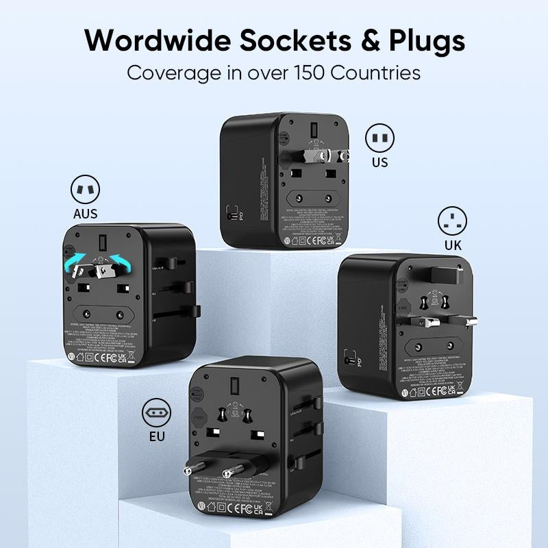 MOMAX UA9 Universal Travel Adapter - 35W PD Fast Charging with 5 Ports for Global Adventures