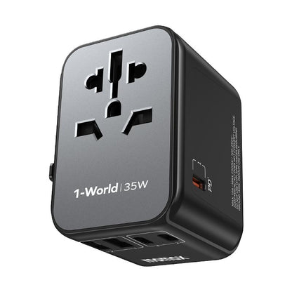 MOMAX UA9 Universal Travel Adapter - 35W PD Fast Charging with 5 Ports for Global Adventures