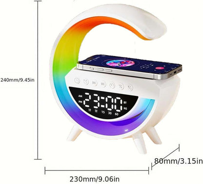 Transform Your Space with the 4-in-1 Wireless Speaker, Charger, and LED Bedside Lamp - Perfect for Mood Lighting and Gift Giving!