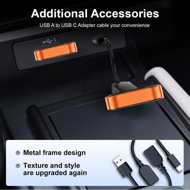 Yurnlv 2026 Wireless CarPlay Adapter - Effortless Connectivity for iPhone & Android with Hands-Free Calling in Vibrant Orange