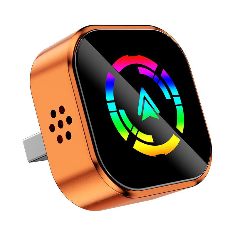 Yurnlv 2026 Wireless CarPlay Adapter - Effortless Connectivity for iPhone & Android with Hands-Free Calling in Vibrant Orange