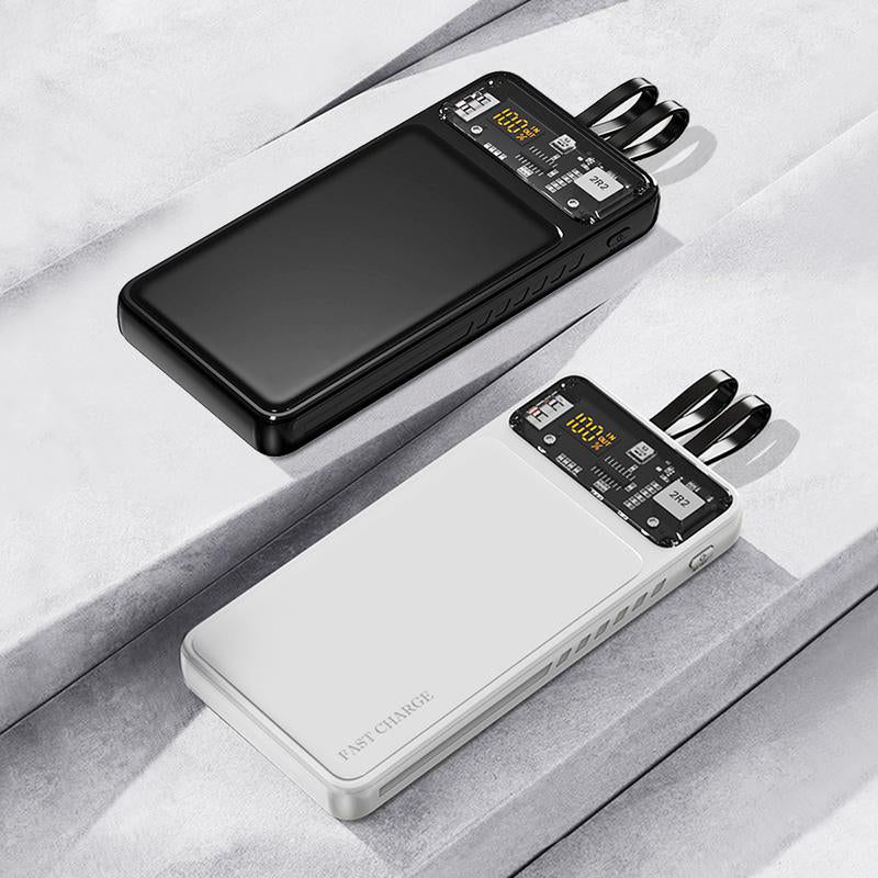 Power Up Your Devices with the 10000mAh Intelligent Super Fast Charging Power Bank – Charge 4 Devices Simultaneously!
