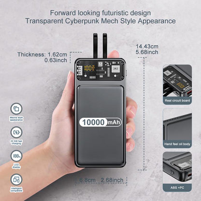 Power Up Your Devices with the 10000mAh Intelligent Super Fast Charging Power Bank – Charge 4 Devices Simultaneously!