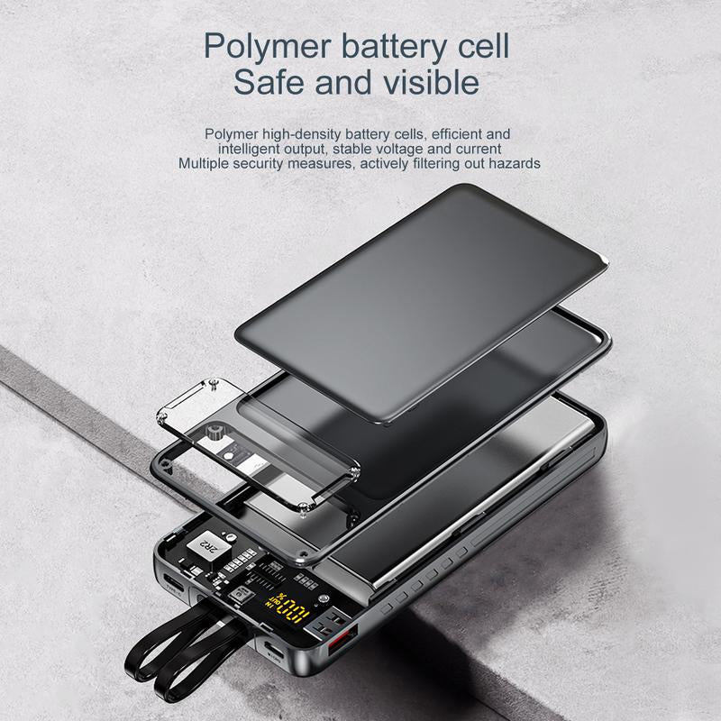 Power Up Your Devices with the 10000mAh Intelligent Super Fast Charging Power Bank – Charge 4 Devices Simultaneously!