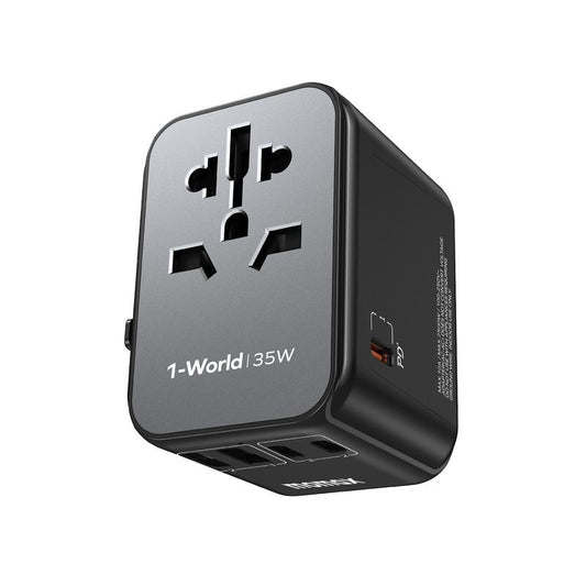 MOMAX UA9 Universal Travel Adapter - 35W PD Fast Charging with 5 Ports for Global Adventures