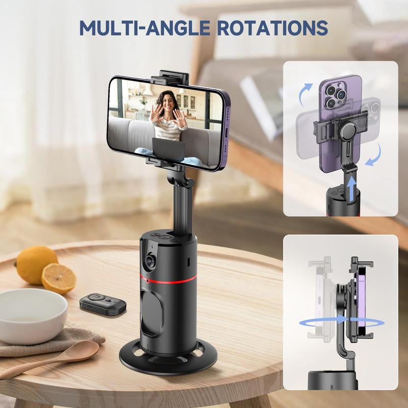 Elevate Your Streaming Game with the Professional Auto Face Tracking Phone Holder and Gimbal Stabilizer - Perfect for Vlogging & Live Streaming, No App Needed!