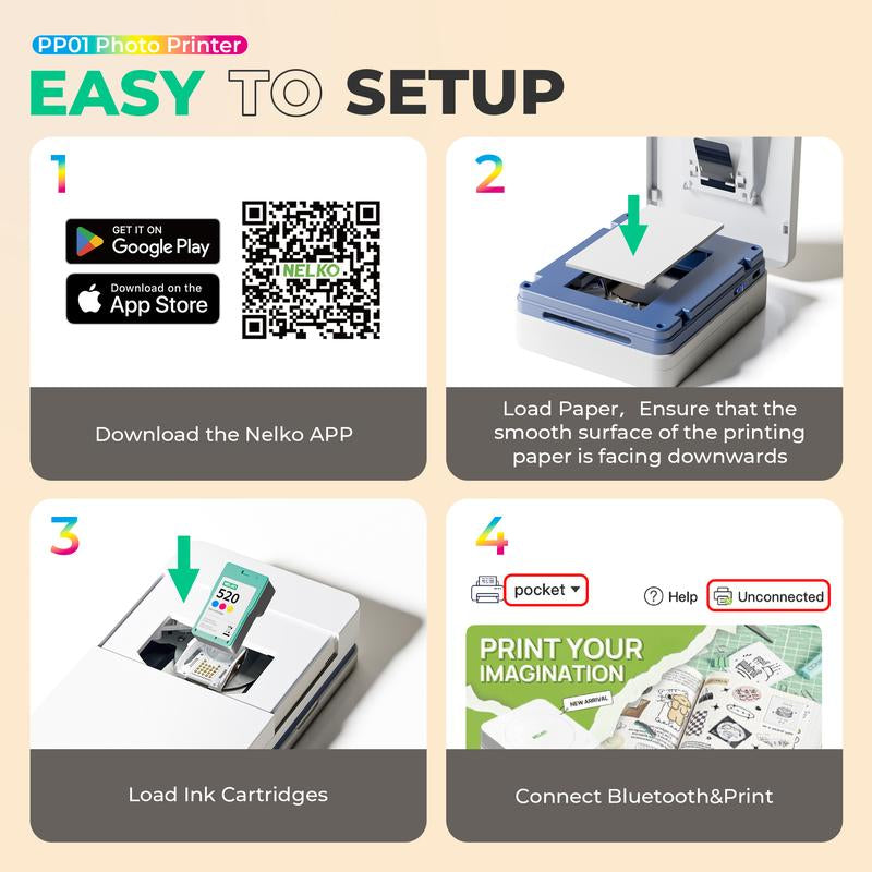 Capture Life's Moments Anywhere with the Nelko PP01 Portable Mini Wireless Photo Printer - Instant Bluetooth Printing for iOS & Android!