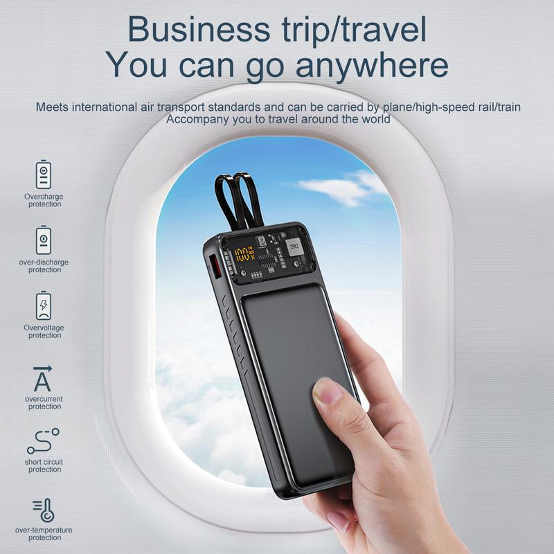 Power Up Your Devices with the 10000mAh Intelligent Super Fast Charging Power Bank – Charge 4 Devices Simultaneously!