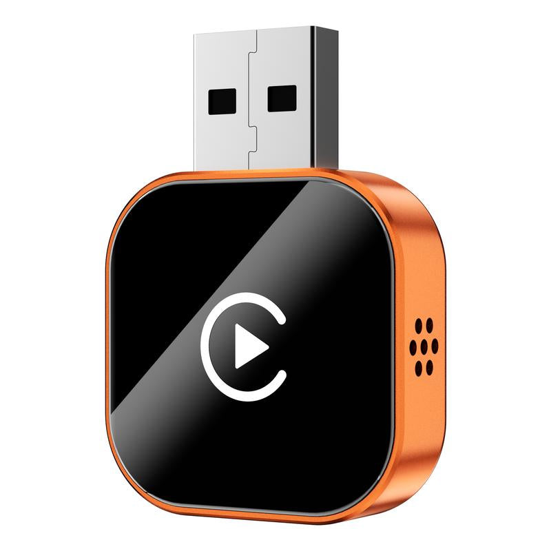 Yurnlv 2026 Wireless CarPlay Adapter - Effortless Connectivity for iPhone & Android with Hands-Free Calling in Vibrant Orange