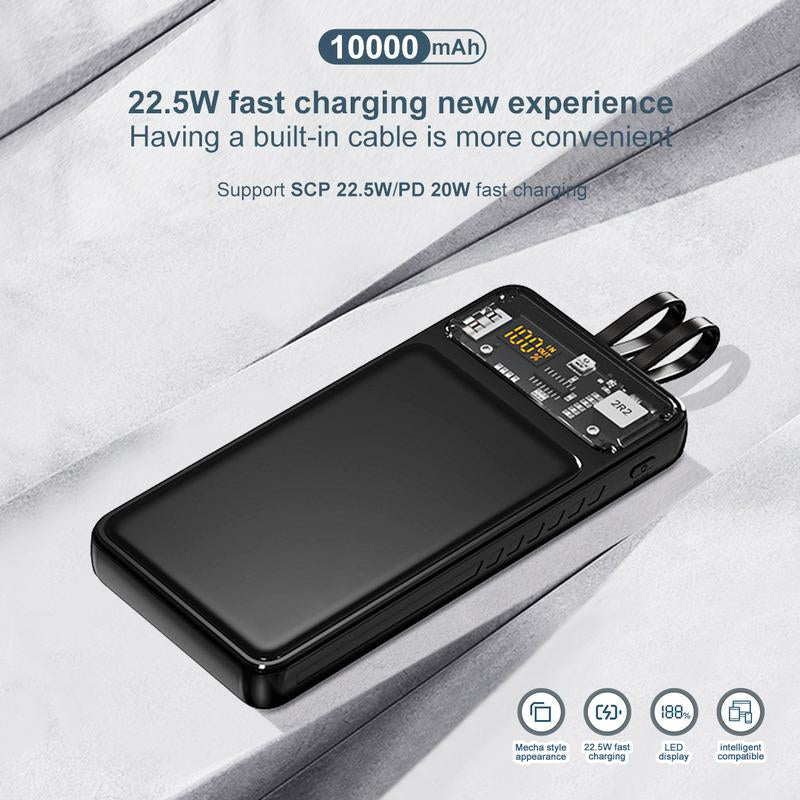 Power Up Your Devices with the 10000mAh Intelligent Super Fast Charging Power Bank – Charge 4 Devices Simultaneously!